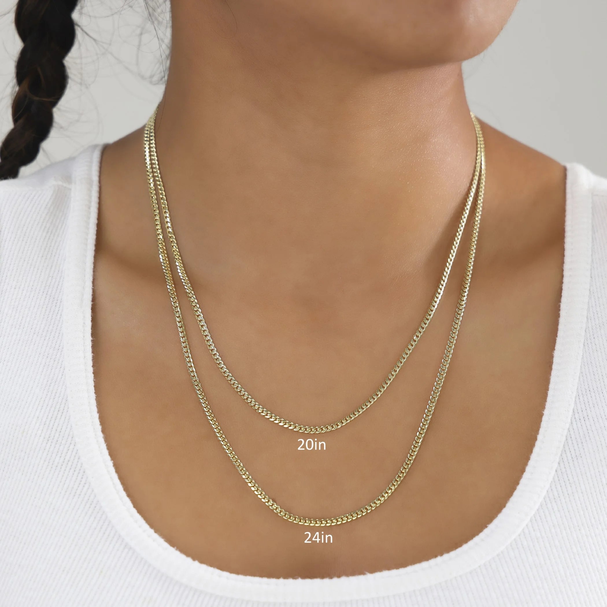 18K Real Yellow Gold Solid Miami Cuban Link 2.7Mm Chain Necklace (16"-30") Italian Jewelry for Men & Women
