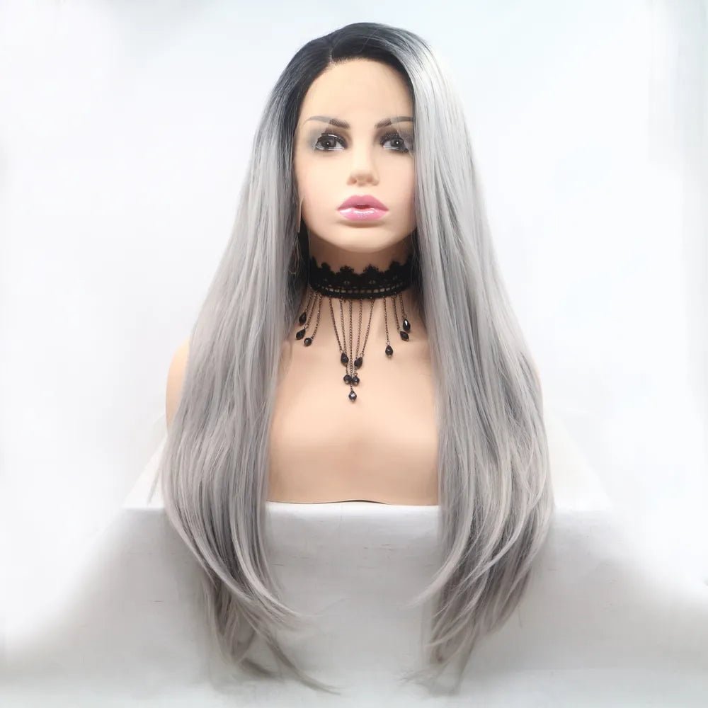 13*3" Lace Front Wigs Synthetic Long Straight 24" 130% Density - FasionByMatteo