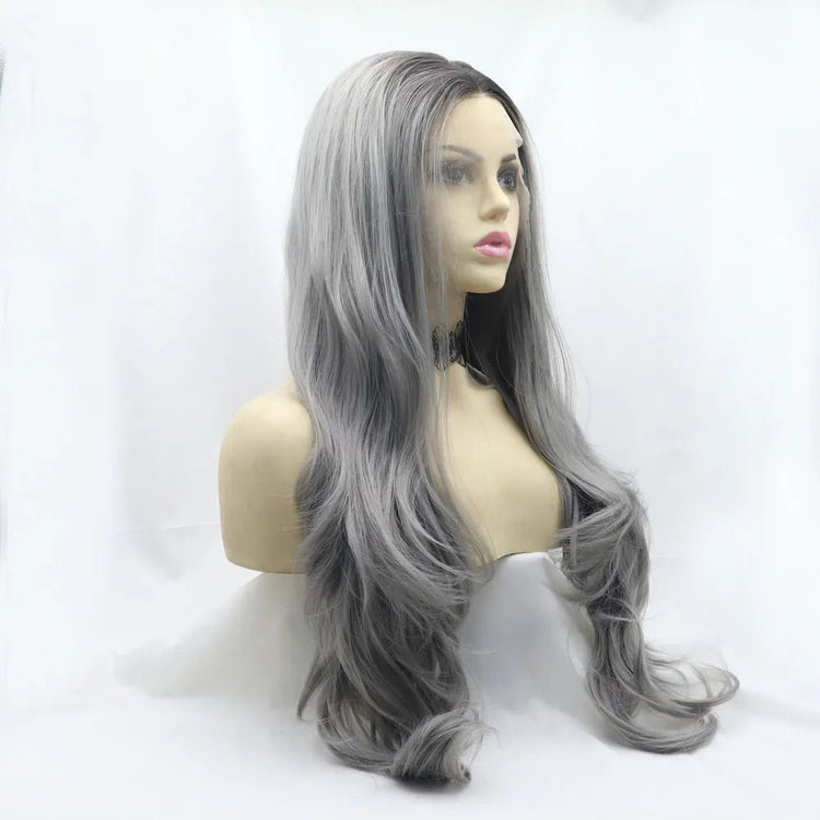 13*3" Lace Front Wigs Synthetic Long Wavy 24" 130% Density - FasionByMatteo