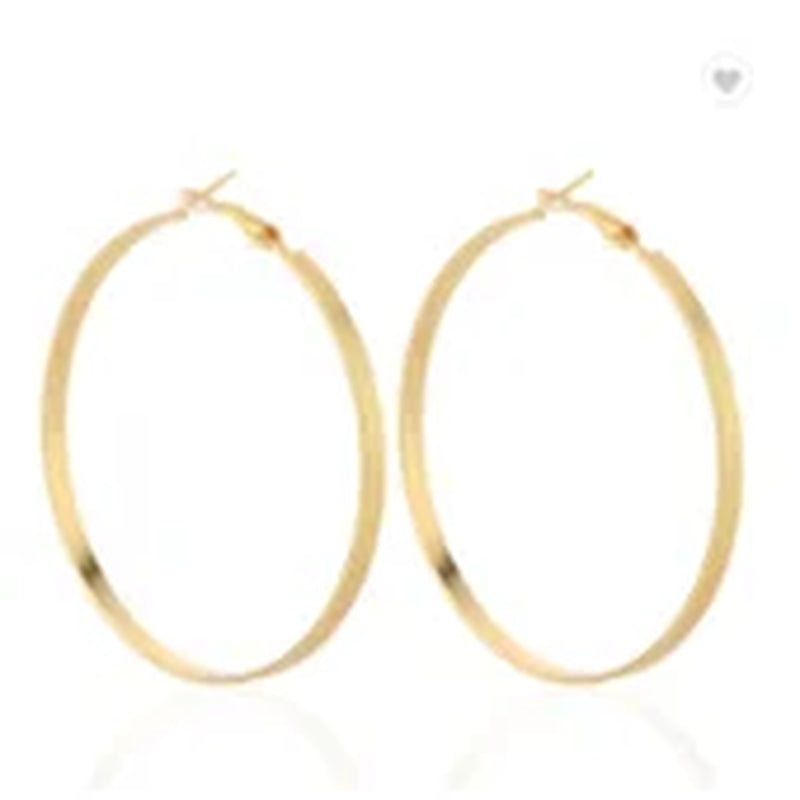 Fashion 18K Gold Plated Large Hoop Earring with Omega Closure