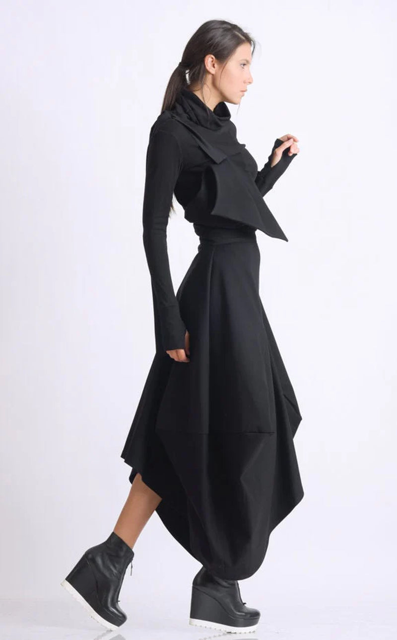 Extravagant Pinafore Skirt in Black