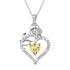 925 Sterling Silver Birthstone Necklace Rose Flower Heart Pendant Jewelry Christmas Valentines Mother&