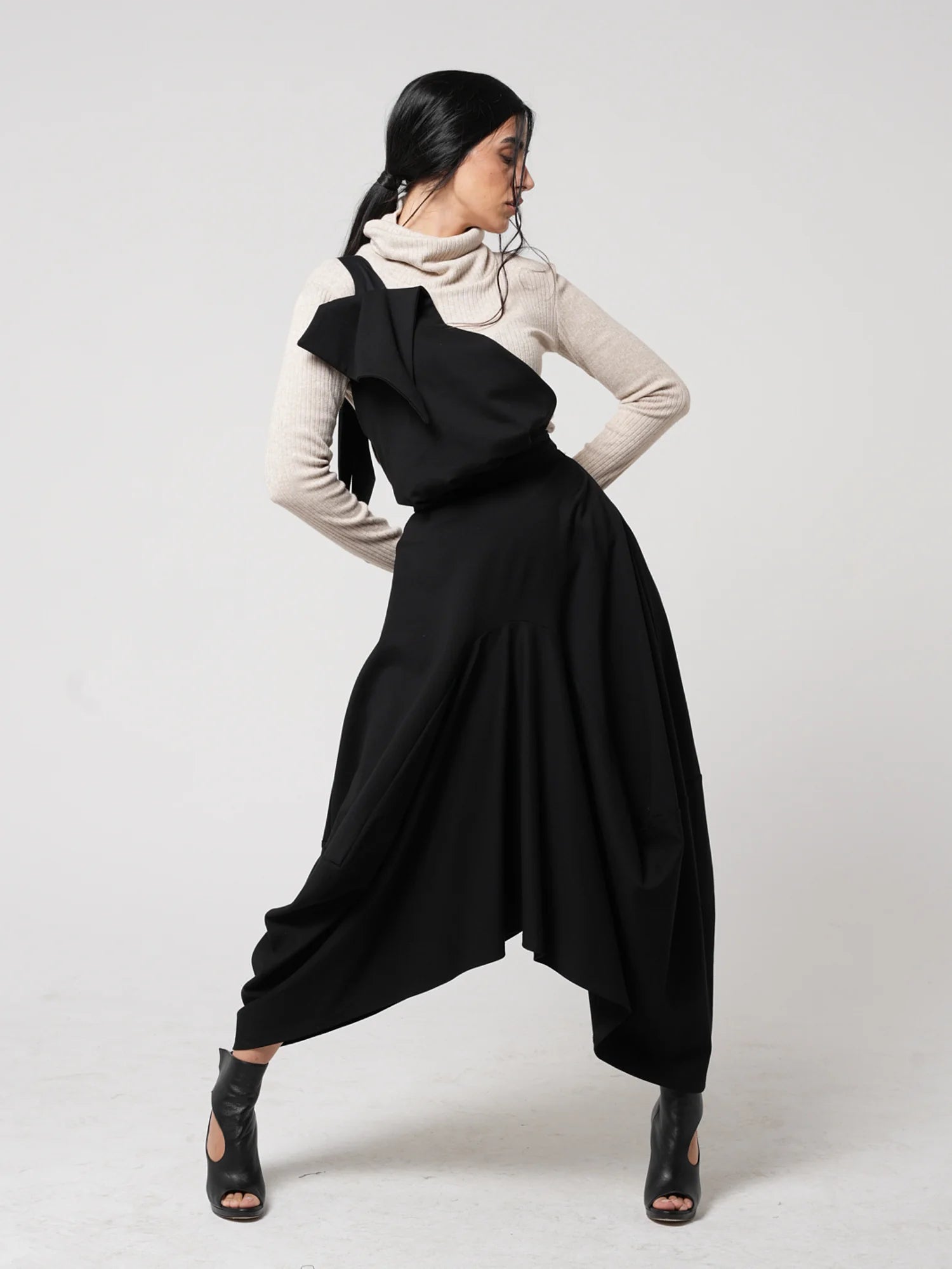 Extravagant Pinafore Skirt in Black