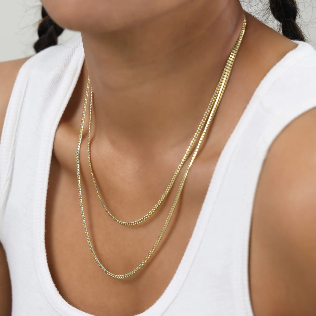 18K Real Yellow Gold Solid Miami Cuban Link 2.7Mm Chain Necklace (16"-30") Italian Jewelry for Men & Women