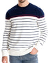 Men’s striped round neck long sleeve sweater — cozy knit pullover with classic casual design