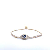 18K Gold Filled Evil Eye Tennis Bracelet with Blue