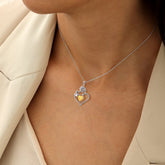 925 Sterling Silver Birthstone Necklace Rose Flower Heart Pendant Jewelry Christmas Valentines Mother&