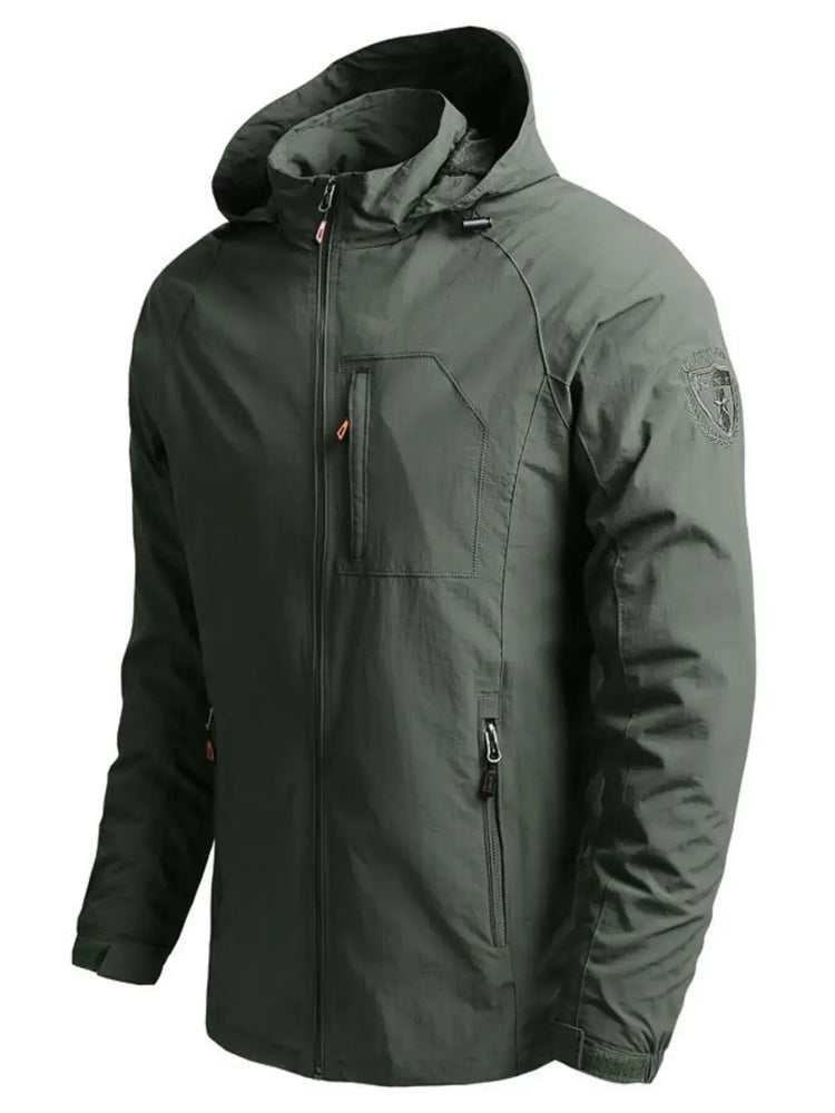 Men’s plus size tactical hooded softshell jacket — durable outdoor coat with weather-resistant design