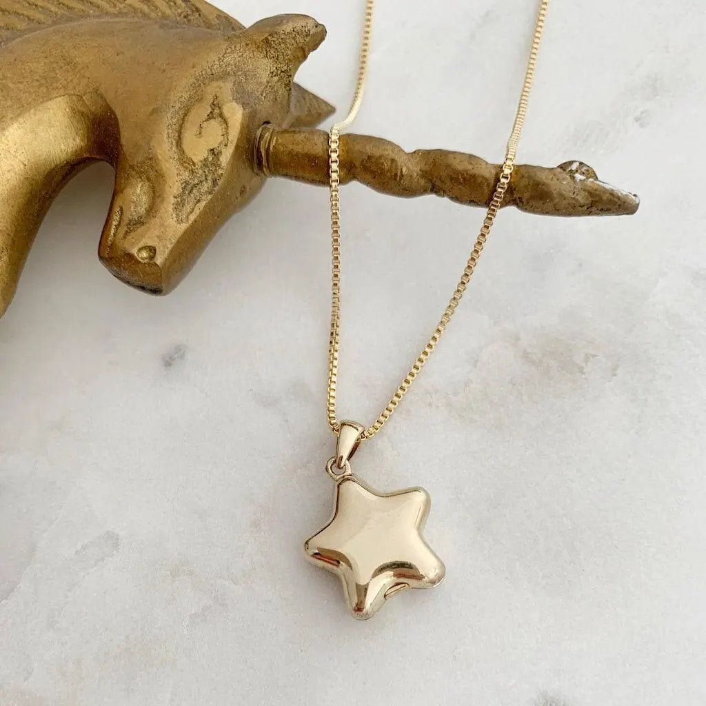 Polly Pocket Inspired Star Locket Charm Necklace in Gold, Rose Gold, or Silver