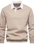 Men’s quarter button collared neck long sleeve polo — stylish casual shirt with soft fabric and classic fit