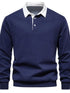 Men’s quarter button collared neck long sleeve polo — stylish casual shirt with soft fabric and classic fit