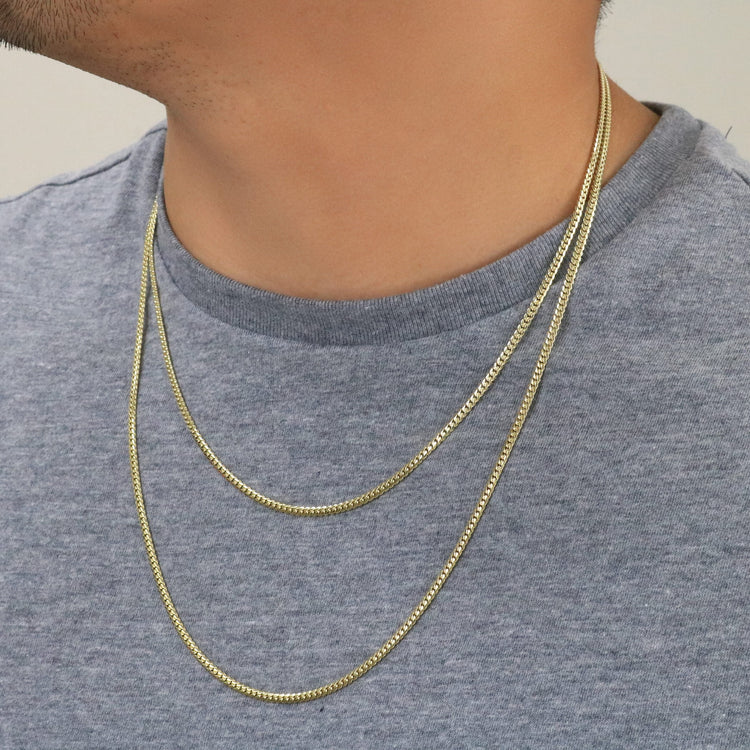 18K Real Yellow Gold Solid Miami Cuban Link 2.7Mm Chain Necklace (16"-30") Italian Jewelry for Men & Women