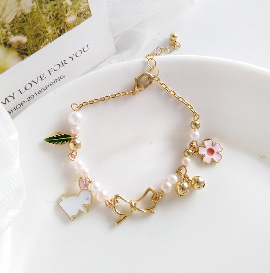 Everyday Wear Bracelet Cute Sweet Pearl Flowers
