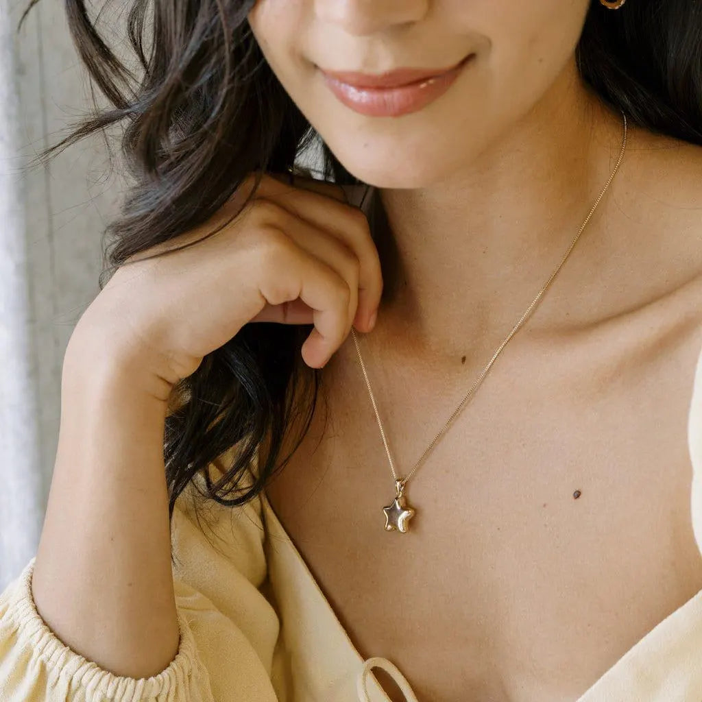 Polly Pocket Inspired Star Locket Charm Necklace in Gold, Rose Gold, or Silver