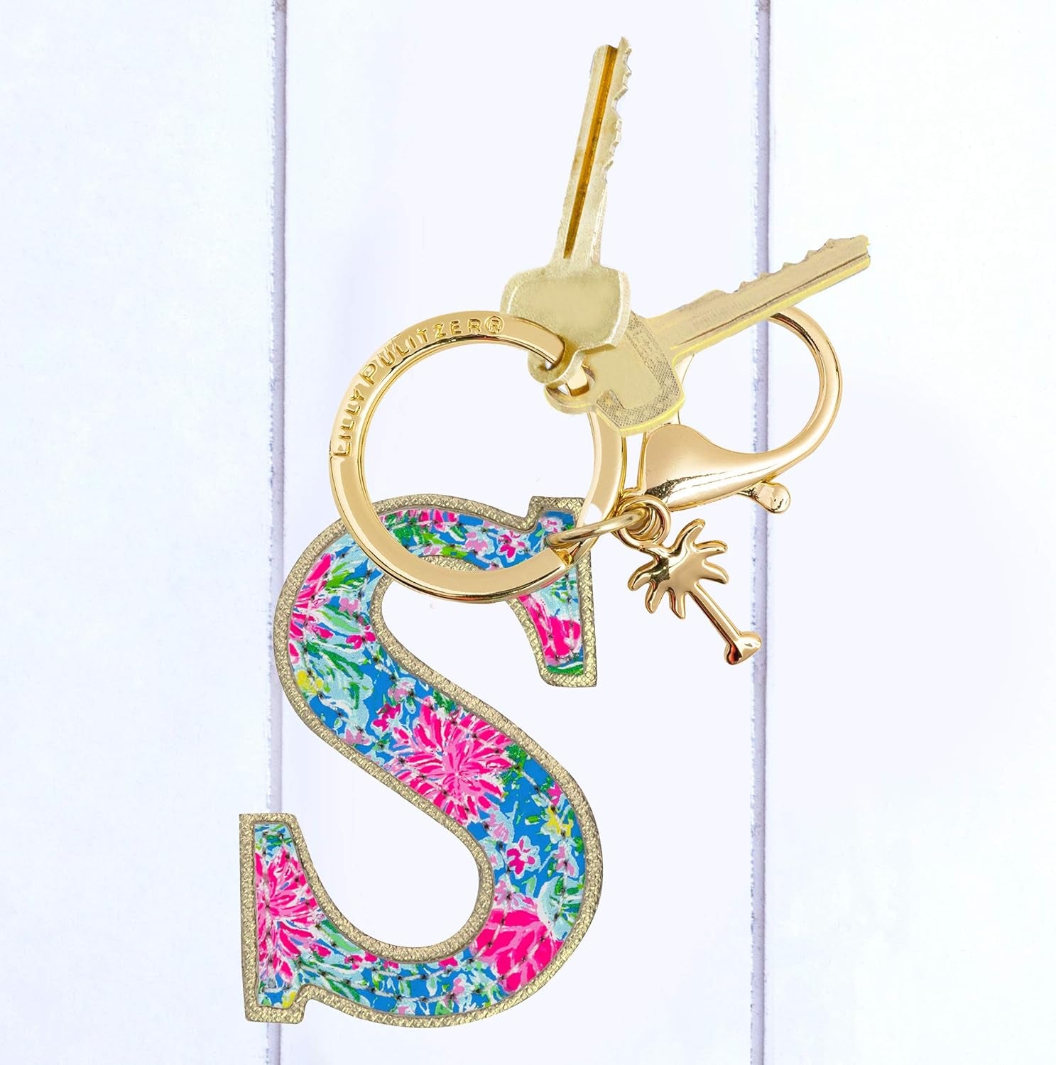 Leatherette Initial Keychain, Letter Bag Charm for Women
