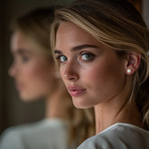 4.00 CTTW 18K Gold Genuine Cultured Pearl Earring in 18K White Gold Plated