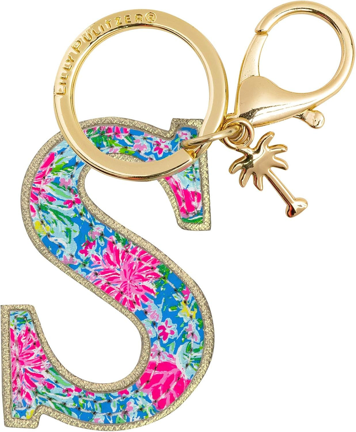 Leatherette Initial Keychain, Letter Bag Charm for Women