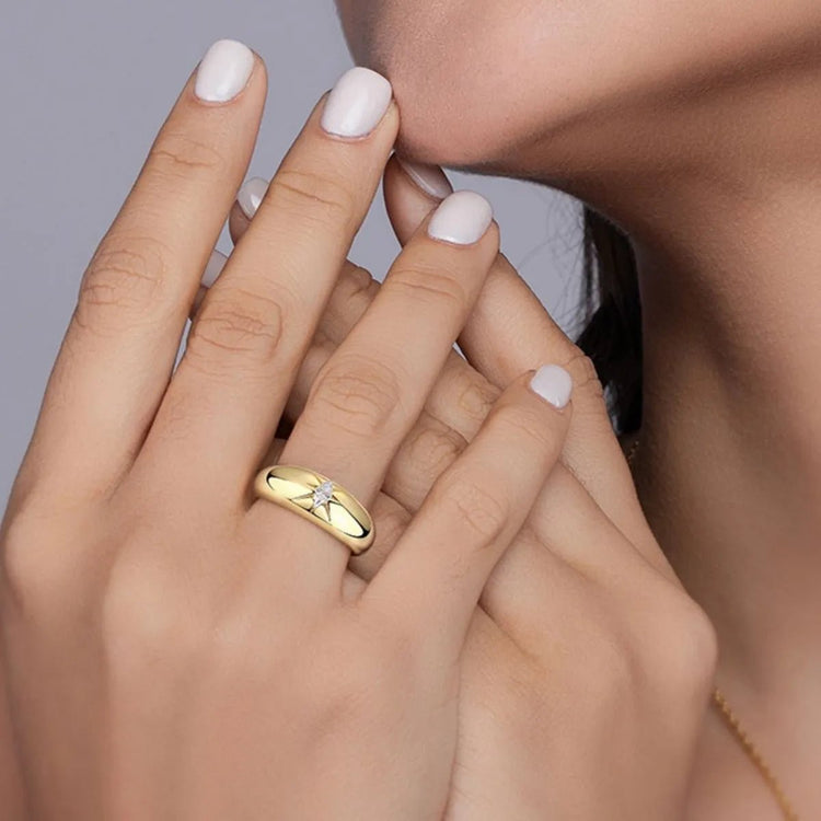 925 Sterling Silver Moissanite Ring for Adult women - FasionByMatteo