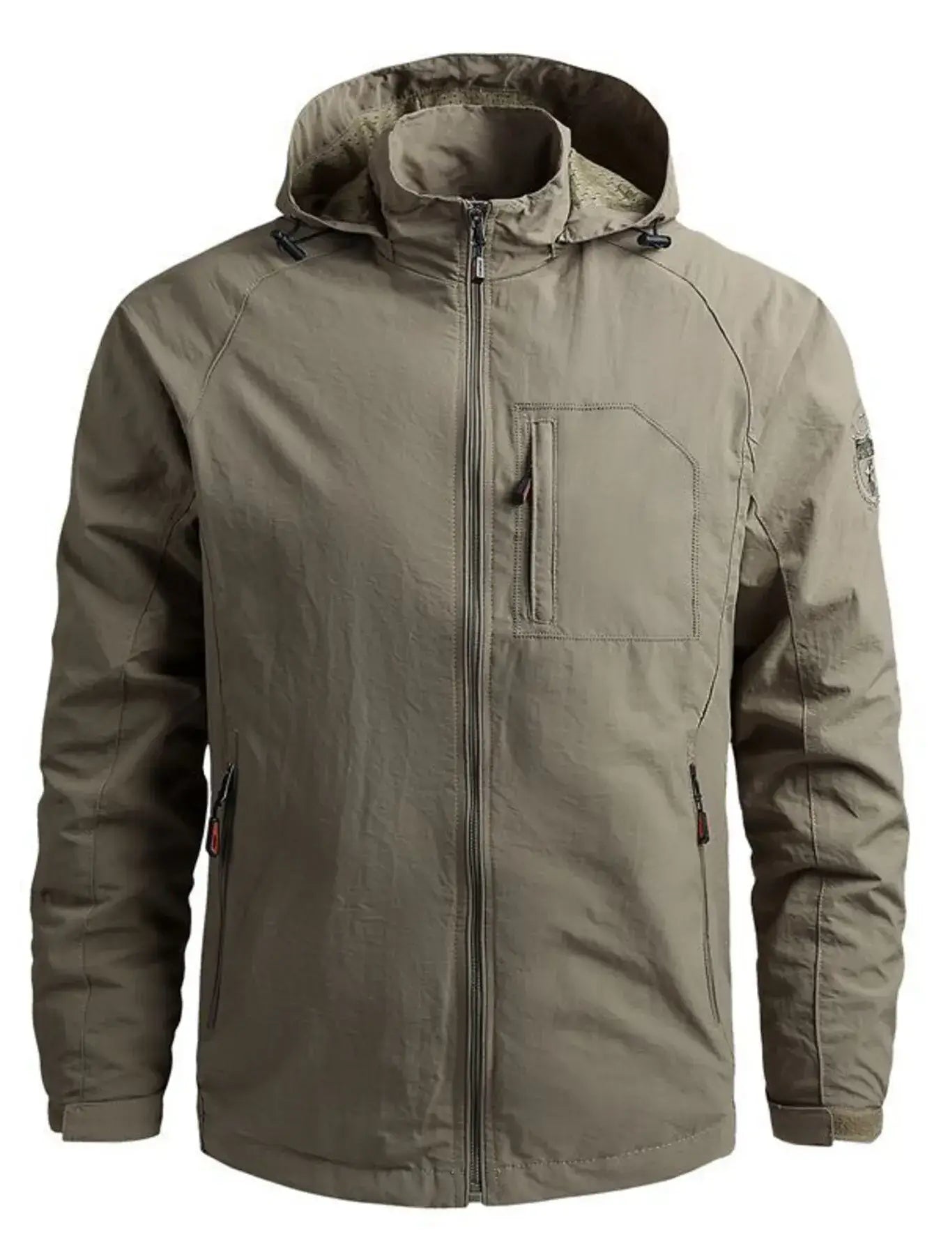 Men’s plus size tactical hooded softshell jacket — durable outdoor coat with weather-resistant design