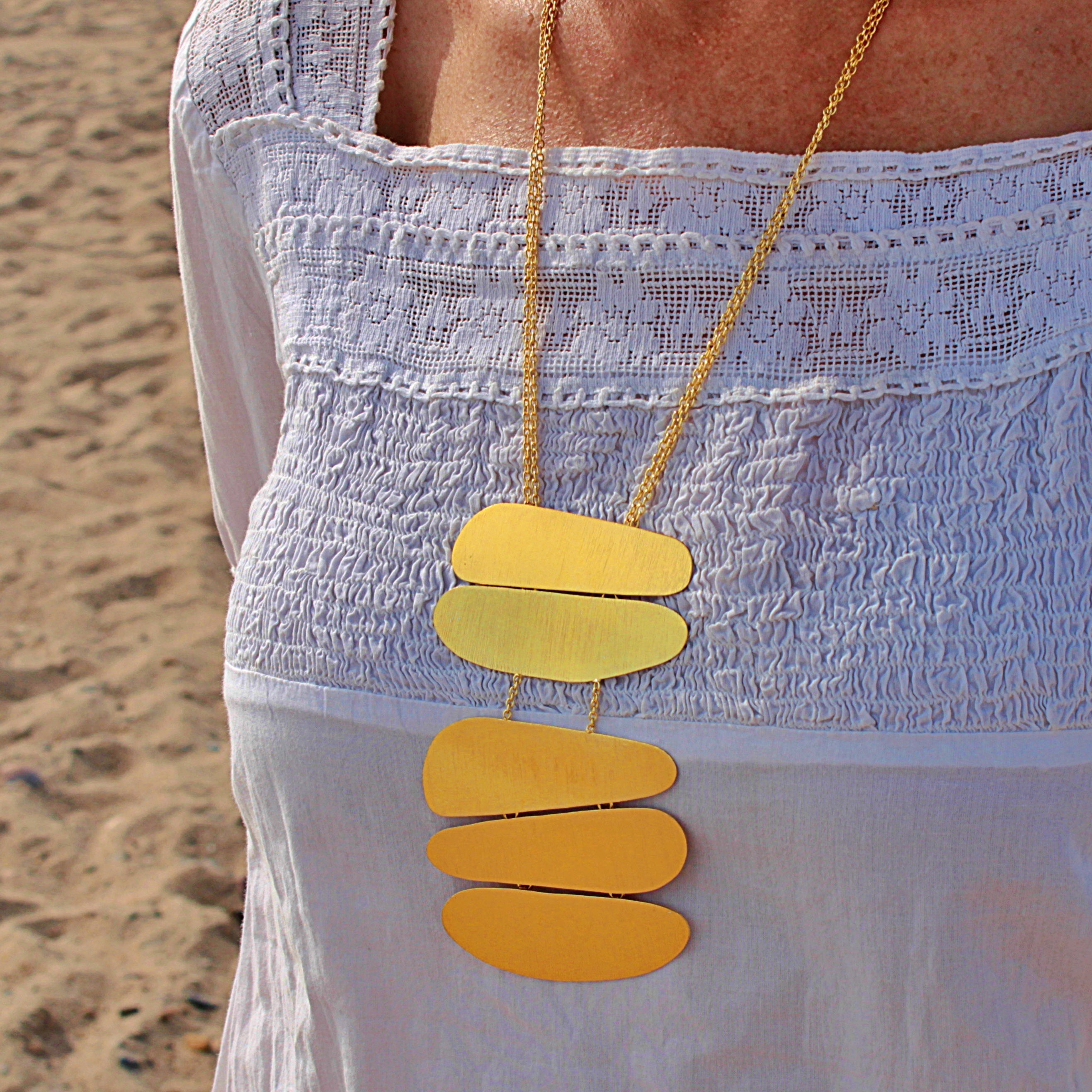 PALEOLITHIC gold plated necklace - Design with character