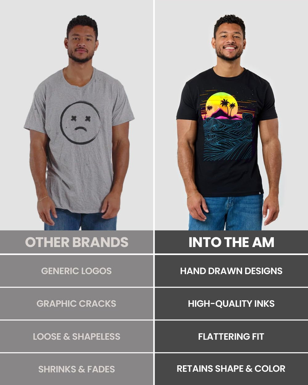 Graphic Tees for Men S - 4XL Premium Short Sleeve Colorful T-Shirts Trippy Space Designs