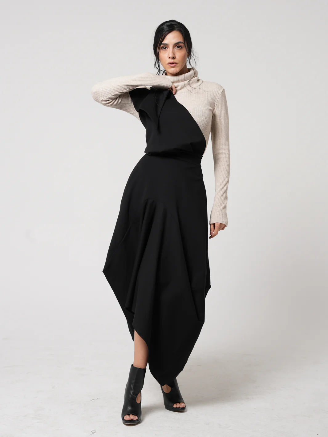 Extravagant Pinafore Skirt in Black