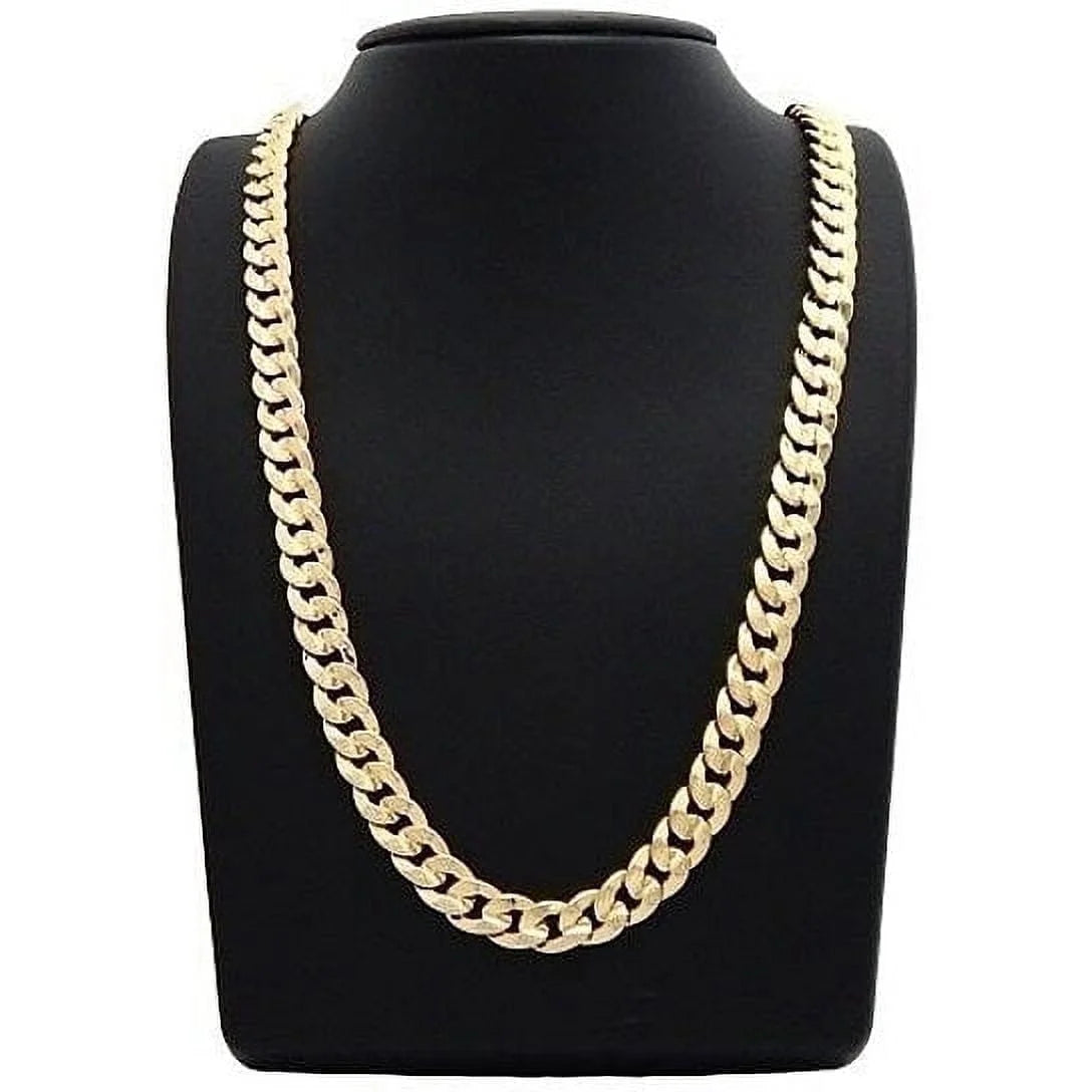14K Gold Plated Cuban Link Chain, 24 In