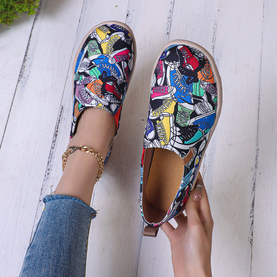 Round Toe Flat Bottom Comfortable Slip-on Lofter Pumps Sneakers For Women