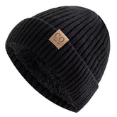 New Unisex Two-Tone Winter Hats Add Fur Lined Men and Women Fashion Warm Beanie Cap Casual Winter Knitted Hats