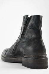 YALE Matte-Black Welted Oxford Lace up Boots.