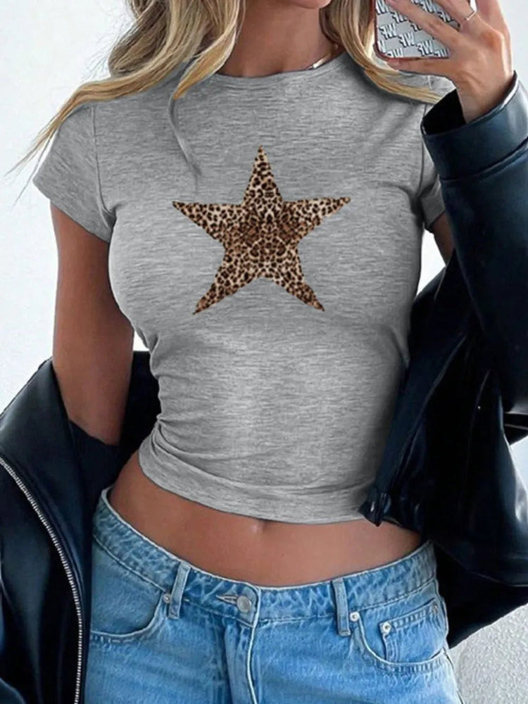 Devine Star Round Neck Short Sleeve T-Shirt for Adult women - FasionByMatteo