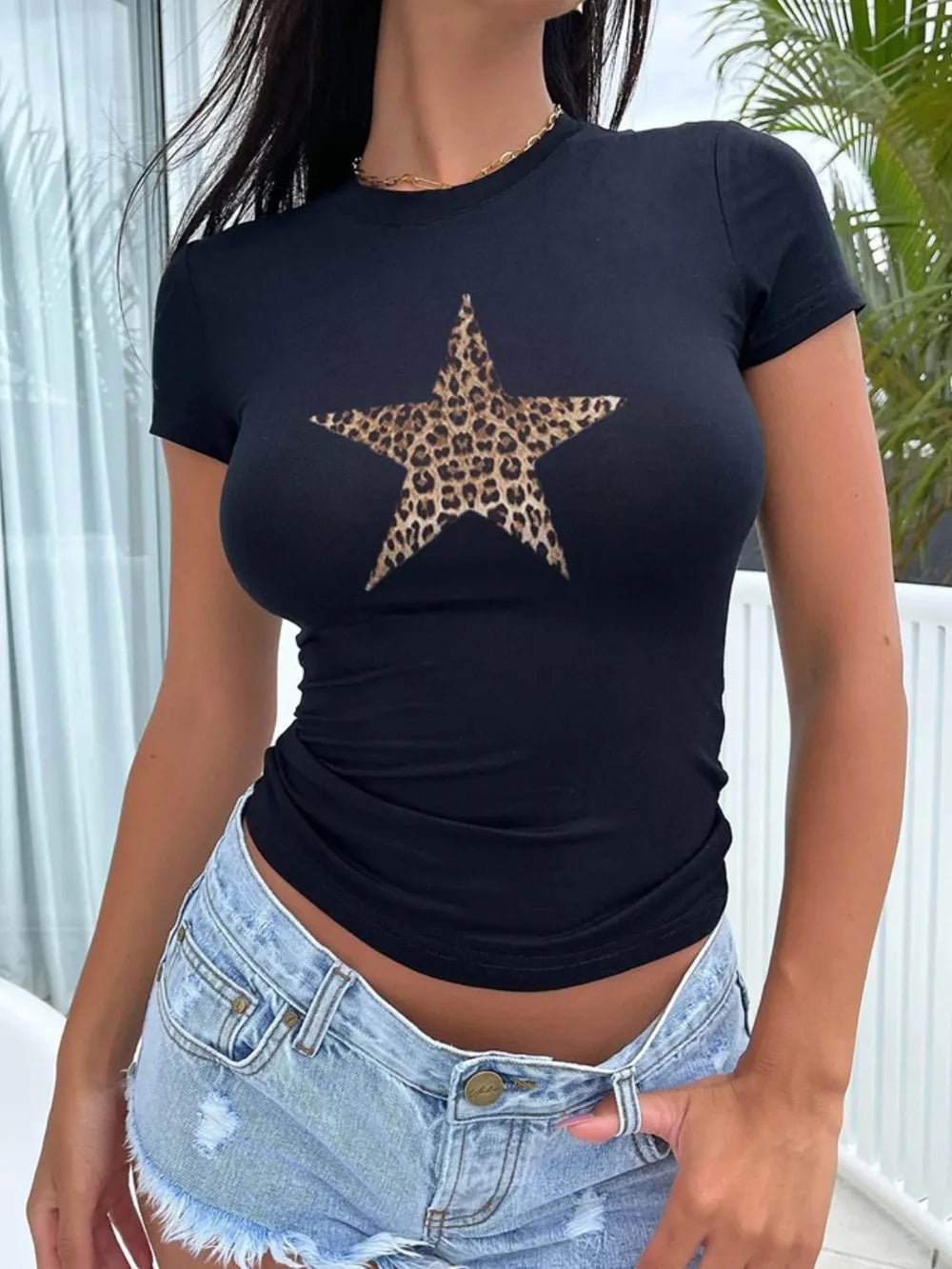 Devine Star Round Neck Short Sleeve T-Shirt for Adult women - FasionByMatteo