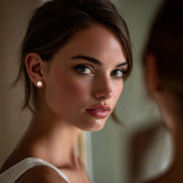 4.00 CTTW 18K Gold Genuine Cultured Pearl Earring in 18K White Gold Plated