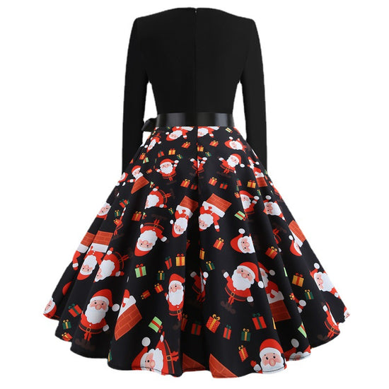 Christmas Retro Performance A- Line Dress Women&