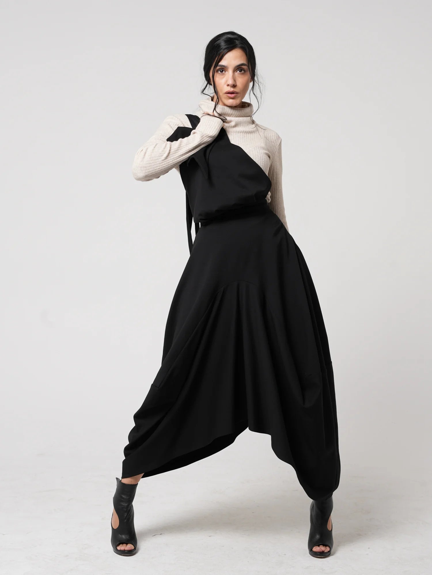 Extravagant Pinafore Skirt in Black