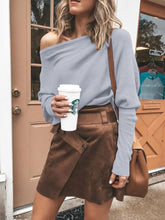 Full Size One - Shoulder Ribbed Sweater Plus Size for Adult women - FasionByMatteo