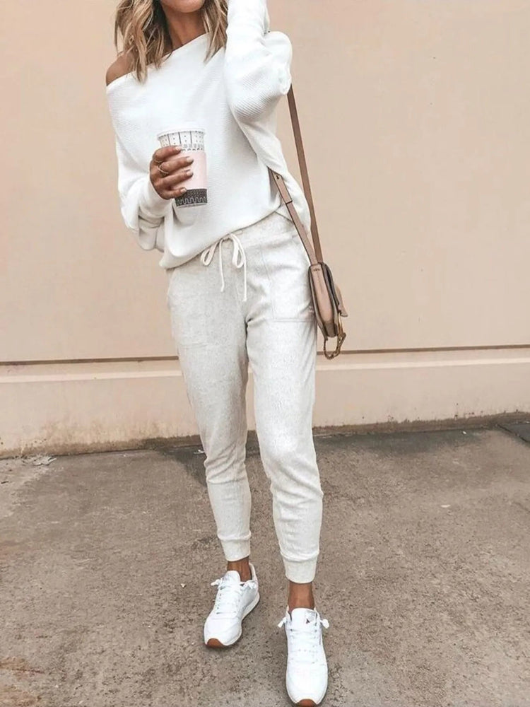 Full Size One - Shoulder Ribbed Sweater Plus Size for Adult women - FasionByMatteo