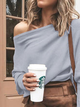 Full Size One - Shoulder Ribbed Sweater Plus Size for Adult women - FasionByMatteo