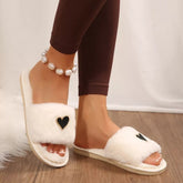 Heart Open Toe Flats Slippers for Adult women - FasionByMatteo