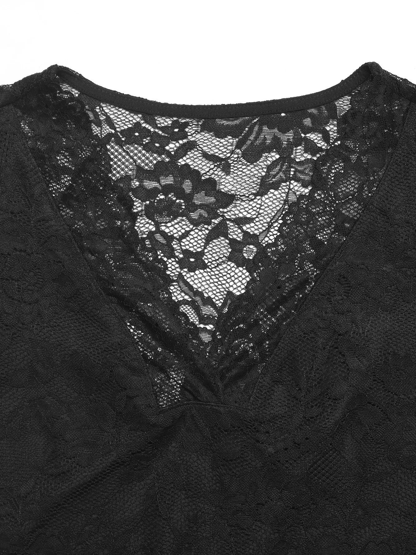 Lace V - Neck Long Sleeve T-Shirt for Adult women - FasionByMatteo