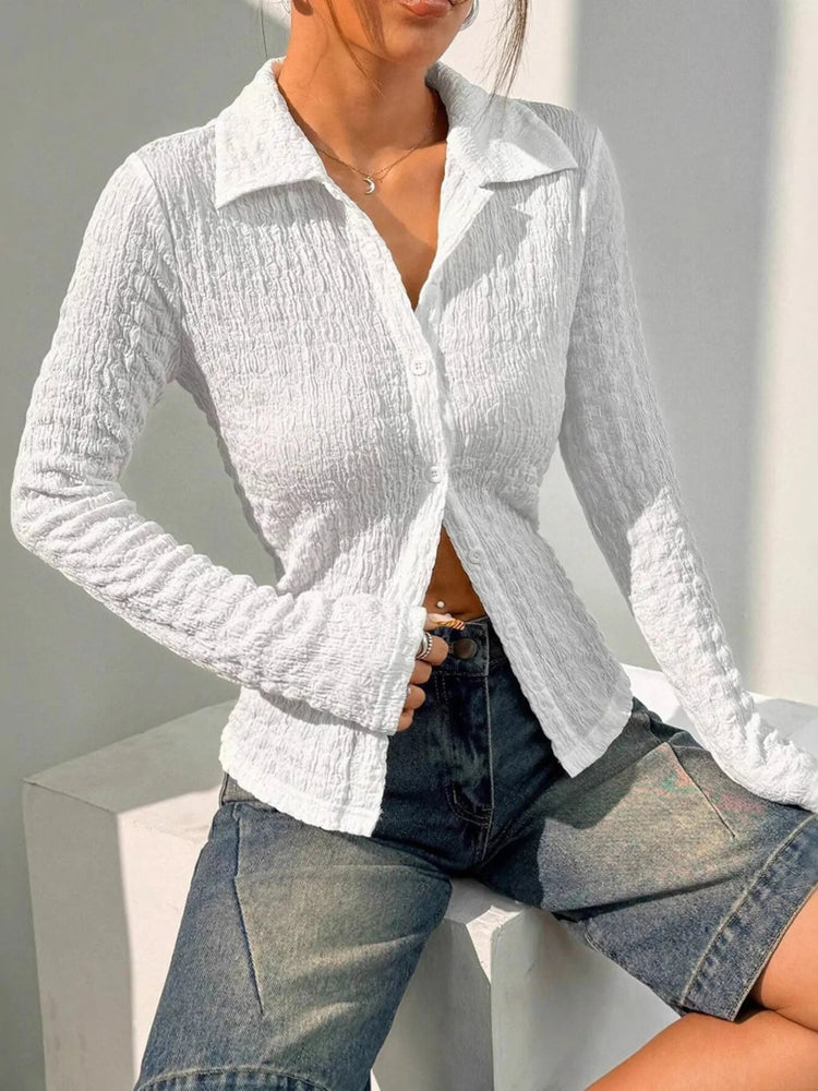 Textured Button - Up Shirt - FasionByMatteo