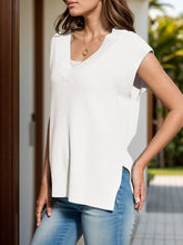 V - Neck Cap Sleeve Knit Vest for Adult women - FasionByMatteo